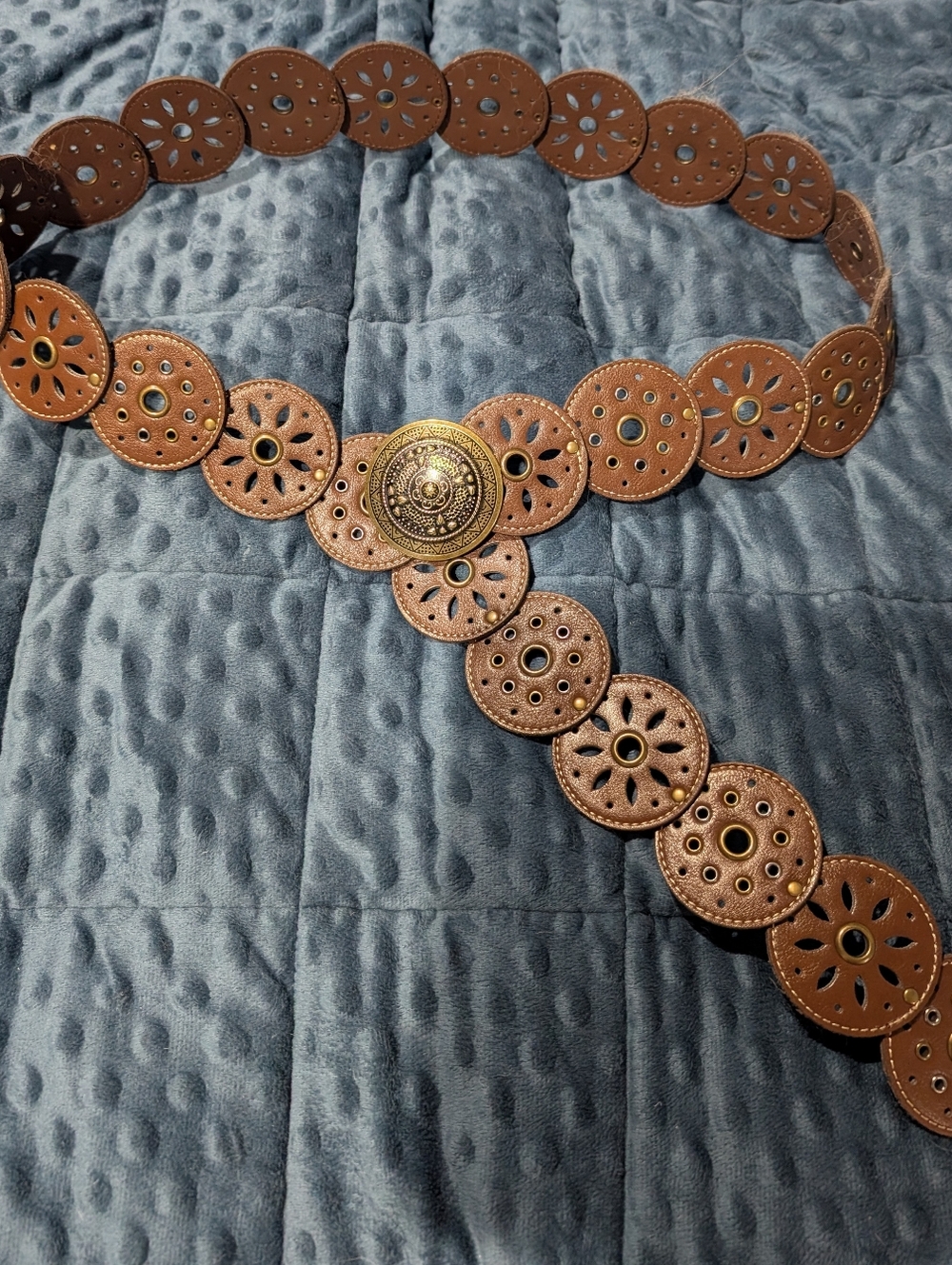 Western-Inspired Brown Concho Belt